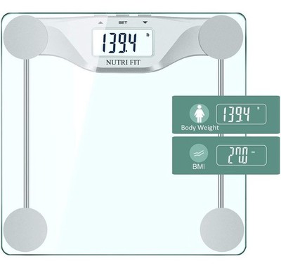 NUTRI FIT Digital Body Weight Bathroom Scale 1 Count (Pack of 1), Bmi 