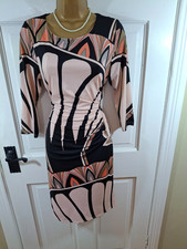 Frank Lyman Pink & Multicoloured Patterned Lined Dress, UK 12, New Without Tags