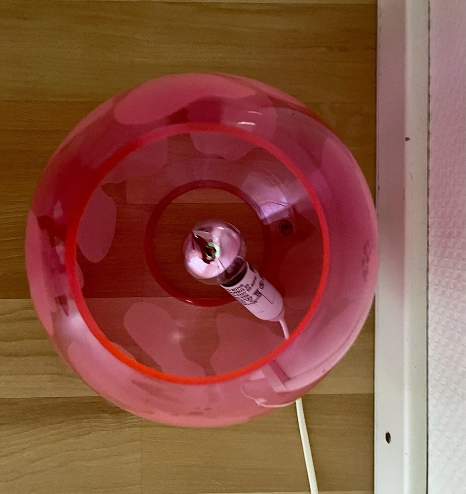 IKEA KNUBBIG Kult Lampe, Glas Kugel Leuchte rosa pink, 25W,  Tisch-/Bodenlampe - Bild 3 von 3