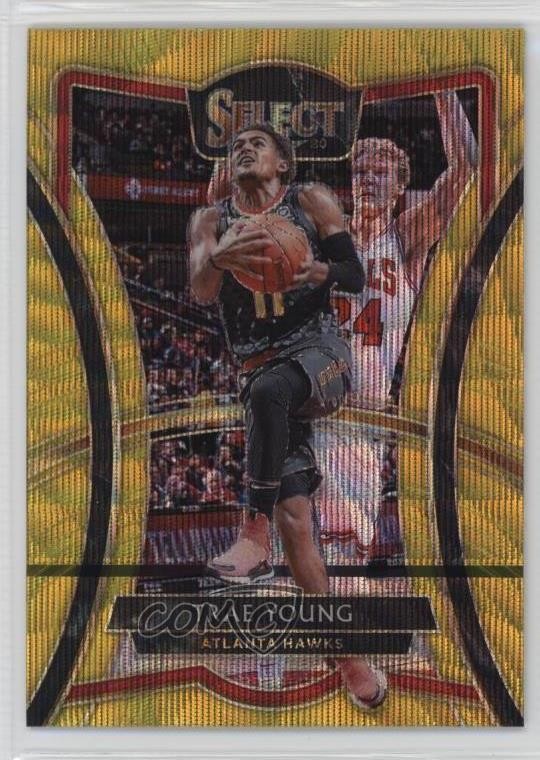 2019-20 Panini Select Premier Level Tmall Gold Wave Prizm Trae Young #149 1dm4