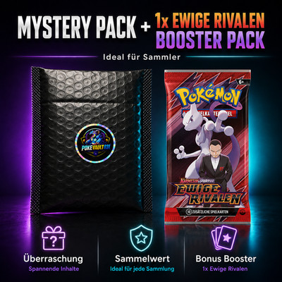 Pokemon Mystery Pack+ 1x Ewige Rivalen | 20 + 5 Holos + SIR | Erhabene Helden