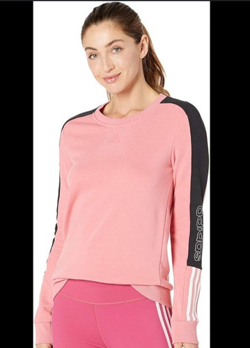 adidas Essentials Colorblocked Sweatshirt Women’s Sz 2XL Pink Black Crewneck
