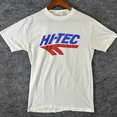 Vintage T Shirt Shirt Womens Large Hi-Tech White Single Stitch Made In USA