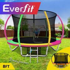 Everfit 8FT Trampoline Round Trampolines Kids Enclosure Safety Net Pad Outdoor