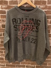 NWT THE ROLLING STONES BAND SWEATSHIRT WOMEN'S XL BLACK GREY PULLOVER OVERSIZED