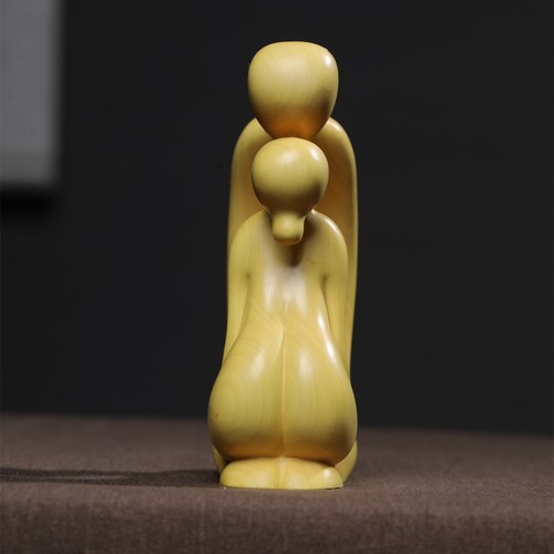 Lovers Boxwood Sculpture Relationship Figurine - Picture 3 of 7