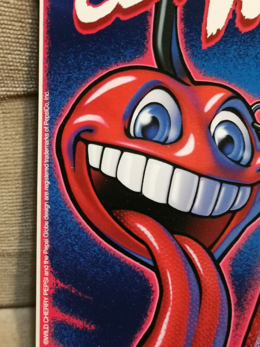 VINTAGE PEPSI WILD CHERRY STICKER, 8X6 INCH, DECAL ADVERTISING