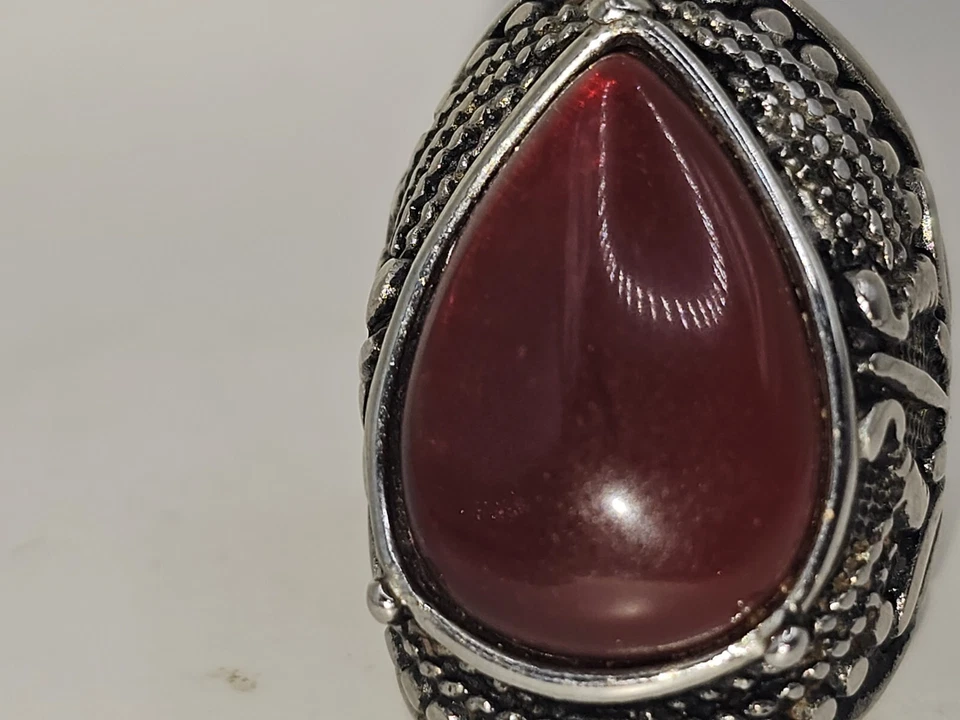 Anillo de plata talla 7 con ónix rojo Foto 3 de 4