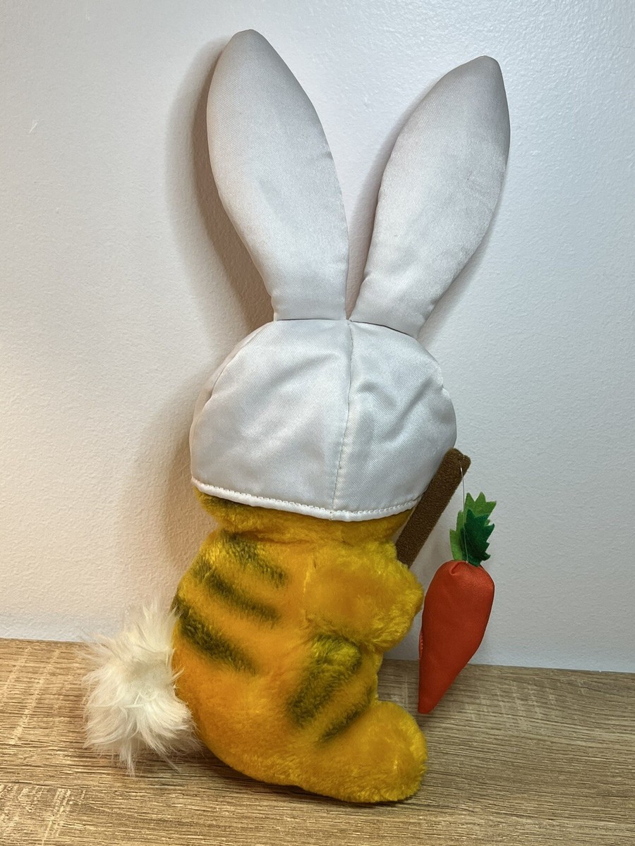 ガーフィールド イースター バニー アンティーク DAKIN 80s I2BB Vintage Garfield Easter Bunny Plush Toy Here Rabbit w/Carrot Stick