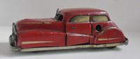 Vintage Tin Plate Joustra France Red Car 2002 Auto Miracle - Clockwork 1950's Vintage Tin Plate Joustra France Red Car 2002 Auto Miracle - Clockwork 1950's