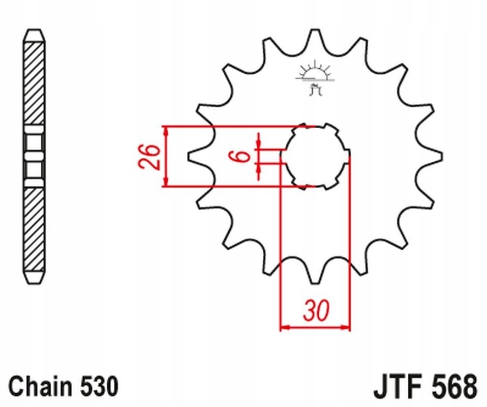 Pignon avant JT 568 16 idéal pour restaurer la transmission d'une Yamaha XS 650