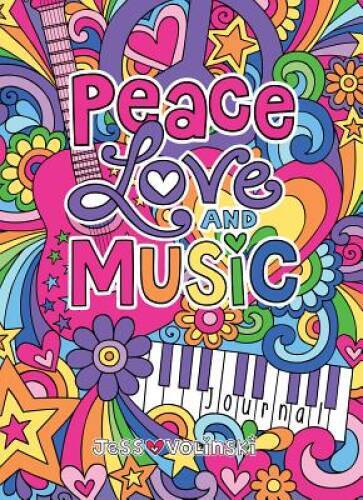 Peace Love Music Guided Notebook Doodle Journal by Quiet Fox Designs-image