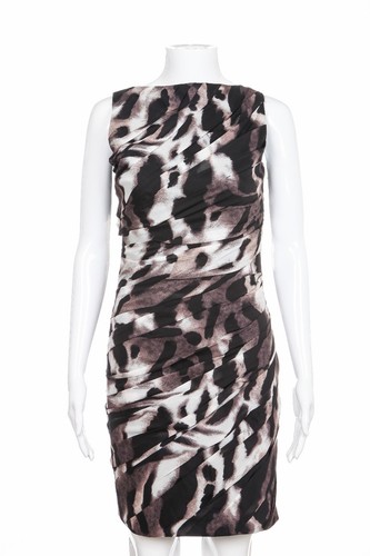 ANN TAYLOR Animal Print Dress 0 Black 