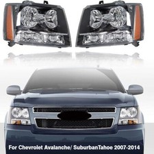 1 Pair Halogen Headlight Assemblies For Chevrolet Avalanche/Suburban Tahoe 07-14