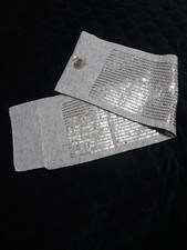 Disney Parks Authentic Sequined Gray Mickey Mouse Acrylic 62-inch Scarf NWOT