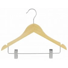 Juniors Natural Wooden Combination Hanger - 14" Box of 50