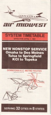 Air Midwest timetable 1981/04/01