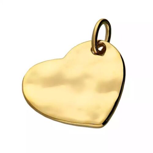 Yellow Gold Plated Large Wavy Heart Sterling Silver - Picture 1 of 3