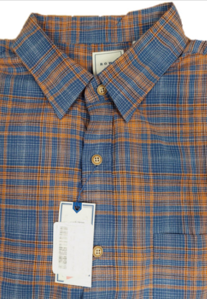 Мужская клетчатая рубашка ROWM с коротким рукавом из хлопка многоцветного размера - L 5690₽