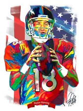 Peyton Manning Denver Broncos Football Poster Print Wall Art 8.5x11