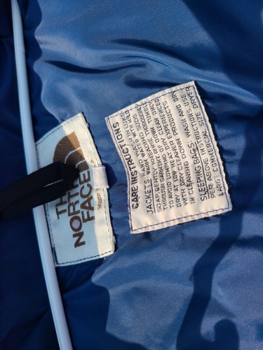 Vintage The North Face Hooded Jacket Coat Parka Down Filled Sz Large -Blue -USA - Picture 10 of 11