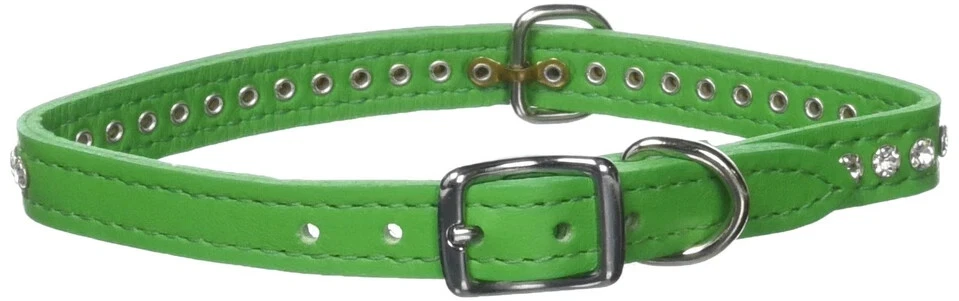 Collar de perro OmniPet Signature de cuero y cristal, verde, azul, negro, opción de cristal Foto 4 de 4