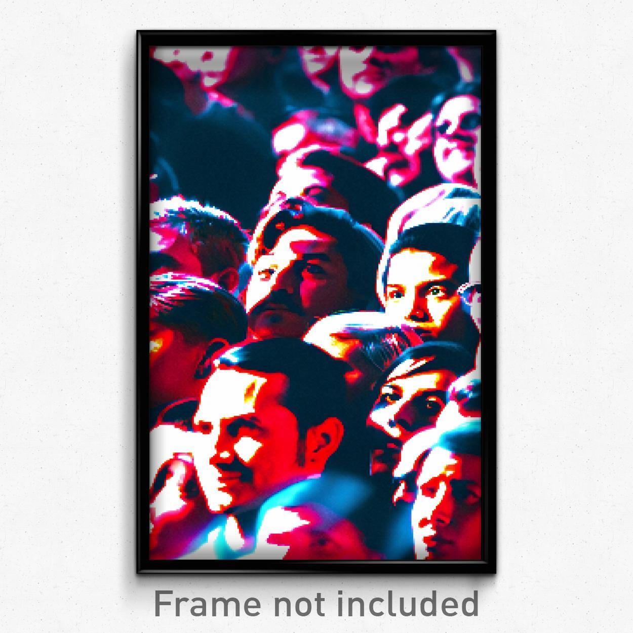 Pixel Art Poster - Crowded Mind (8 Bit Psychedelic Trippy Video Game Print)