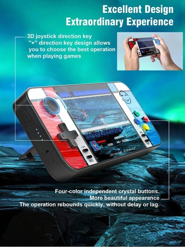 Handheld Game Console Player with 2 Gamepads Power Bank Built-in Data Cable - 第 10/11 張圖片