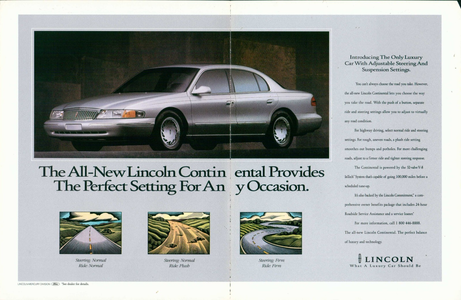 LINCOLN CONTINENTAL Car Magazine Print Ad VTG 1996 2pg | eBay