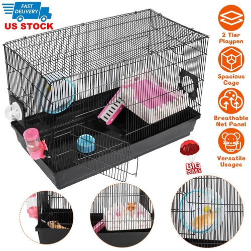 2-Levels Hamster Habitat Home Rodent Gerbil Mouse Mice Rats Guinea Pig Cage - Picture 12 of 16