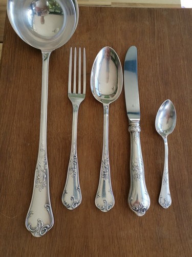 MENAGERE WMF EN METAL ARGENTE DANS COFFRET EN BOIS ERCUIS 49 PIECES - Imagen 7 de 14