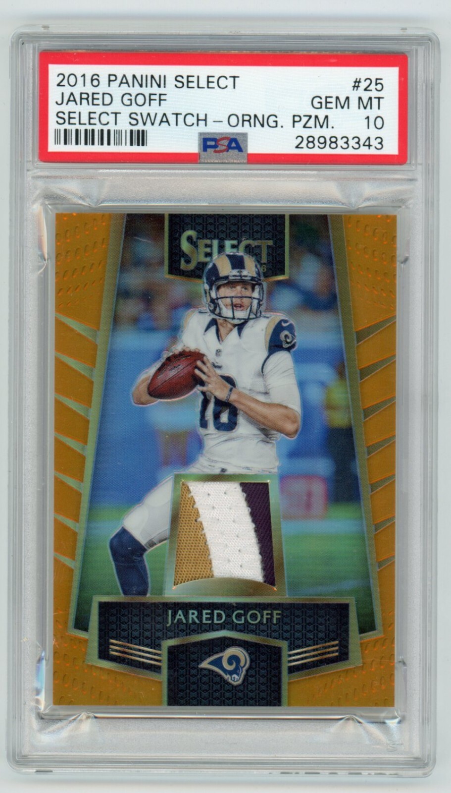 Jared Goff Panini Select Select Swatch #25 Base