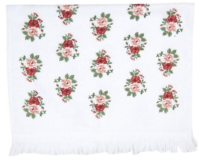 Gästehandtuch Handtuch 40 x 66 cm Baumwolle geblümt Rosen Clayre & Eef