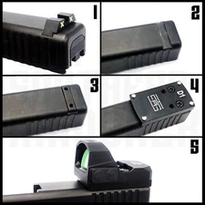 REAR SIGHT OPTIC MOUNT ADAPTER PLATE FOR GLOCK® TO MOUNT RED DOT OPTIC