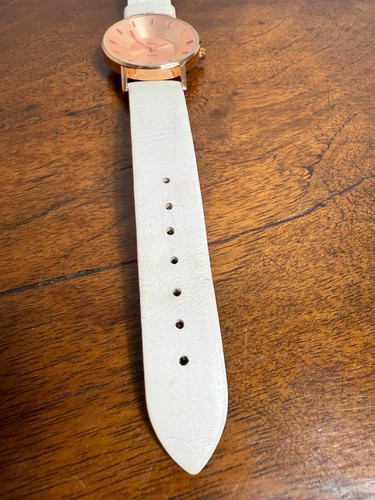 Reloj Pulsera Platino Oro Rosa con Correa Blanca - Imagen 3 de 8