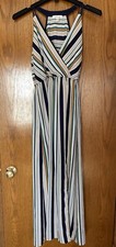 NWOT Women's Monteau Surplice Striped Maxi Dress Medium Casual Basic