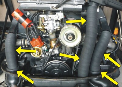 VW Käfer Heizungsschlauch Luftfilterschlauch SERIE + Dichtungen SET   020-0915-1