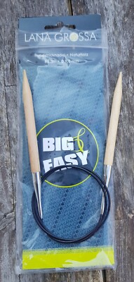 Naeheck2004 Lana Grossa Rundstricknadel Naturholz Big & Easy 60 cm x 10 mm