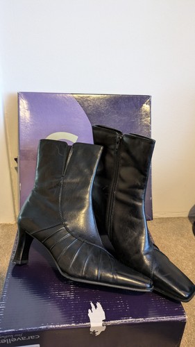 Damen schwarze Leder Stiefeletten Gr. 6 - Bild 2 von 6