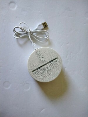 3D LED Night Light Lamp Base And Power Cord, Crackle Design Replacement Base 