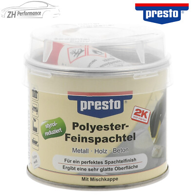 presto Polyester Feinspachtel für Metall Holz Beton glatte Oberfläche 250g