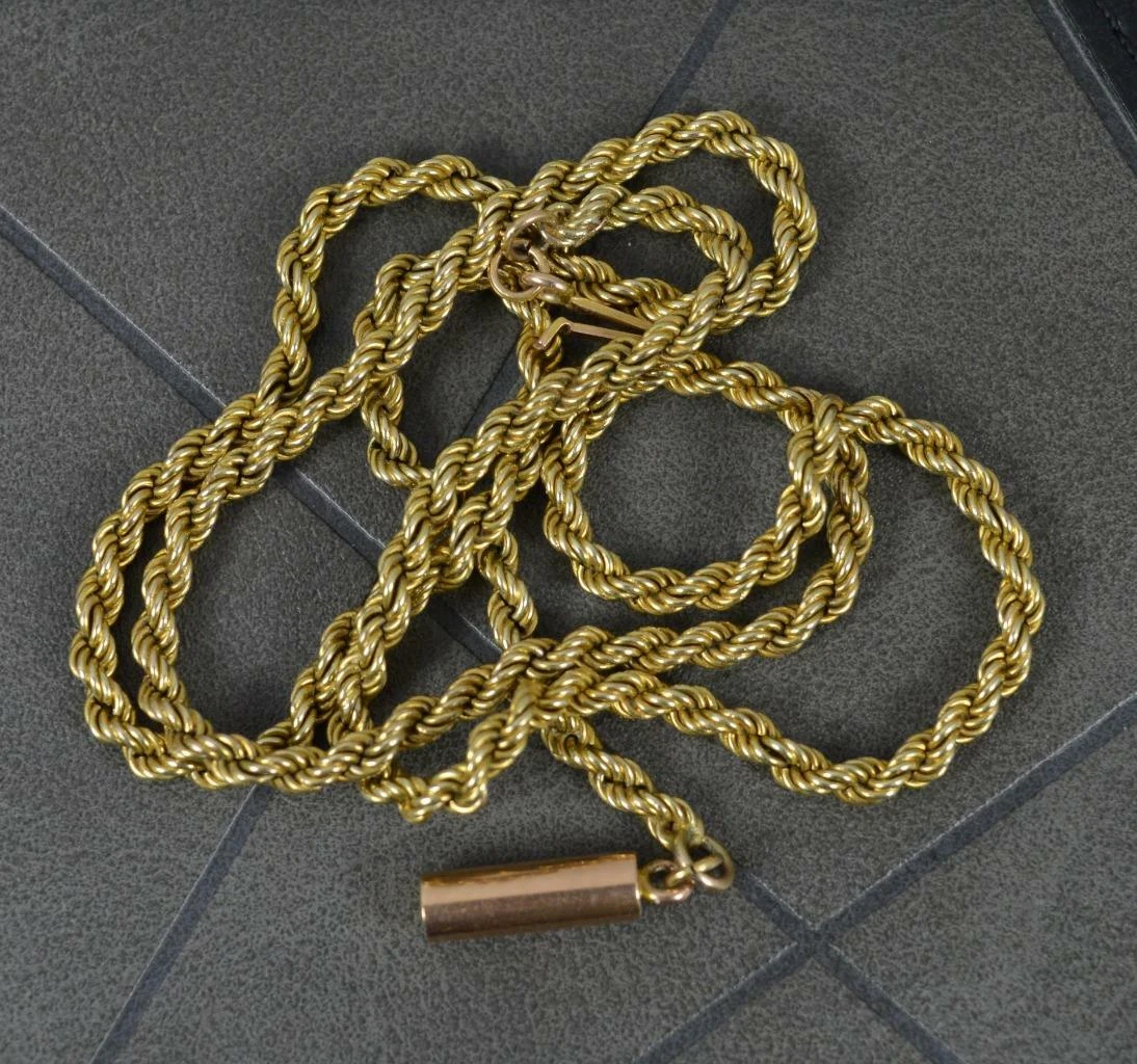 Victorian 9 Carat Gold and Rope Twist Necklace Chain 19