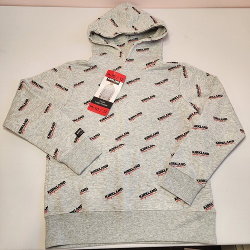 Kirkland Signature Jungen Mädchen Hoodie grau Logo entspannte Passform Kinder M 10 12