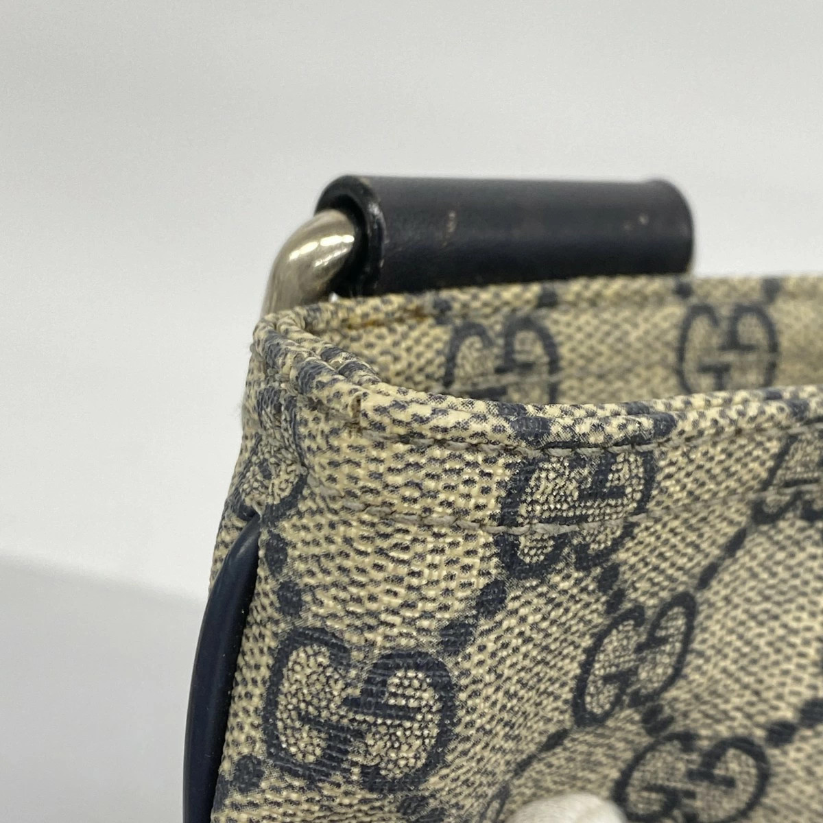 Gucci GG Supreme Shoulder Bag PVC Navy Silver Hardware thumbnail 7