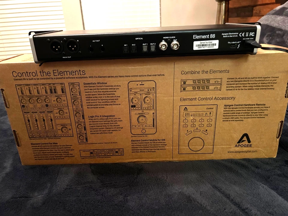 Apogee Element 88 16x16 inch Thunderbolt Audio Interface in Box! - Image 3 of 4
