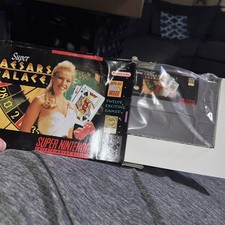 1993 Super Caesar's Palace Super Nintendo SNES Video Game and box tested works 