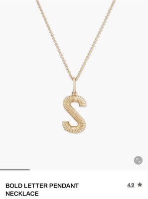 Mejuri 18k Gold Vermeil Bold Letter Pendant Necklace