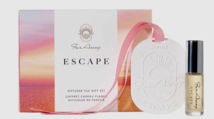 Far Away Escape, juego de regalo de azulejos difusores, mini perfume y difusor en relieve, Avon Foto 2 de 4