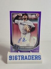 2025 Bowman Xavier Edwards Purple Paper /250 Auto Marlins #PRV-XE