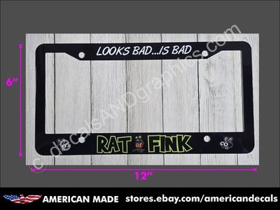 RAT FINK ALUMINUM LICENSE PLATE FRAME HOT RODS MUSCLE CAR VINTAGE PERFORMANCE